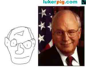 Dick Cheney and a bad paint picture of him